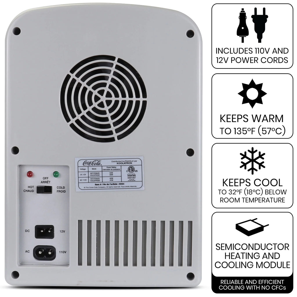 6 Can 4L Mini Electric Cooler Warmer Gray L30582