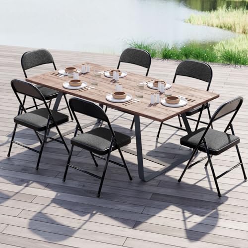 4 Pack Folding Chairs with Padded Cushion and Back K1616