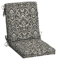 Black Damask Outdoor Dining Chair Cushion 20 x 20 Q475546