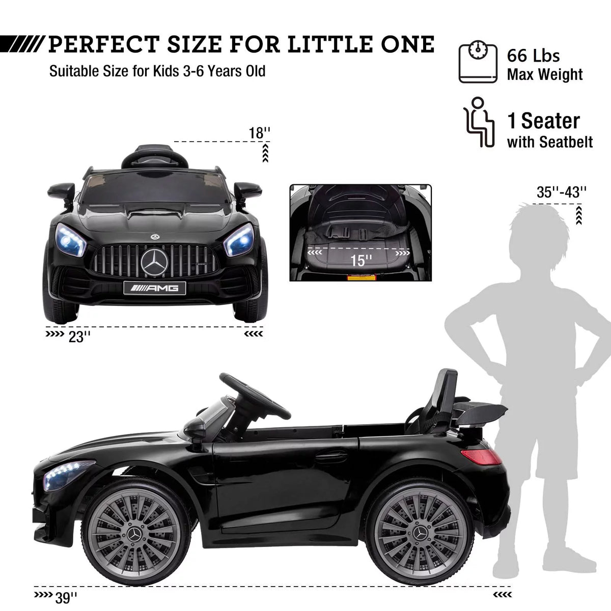 12V Battery Powered Kids Ride on Car with Remote Control P623067