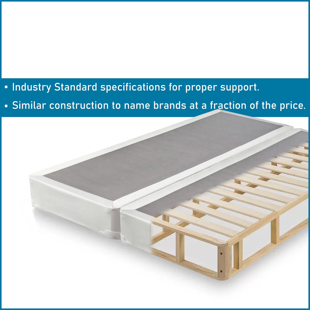 8" Split Wood Box Spring, Twin, White R859635