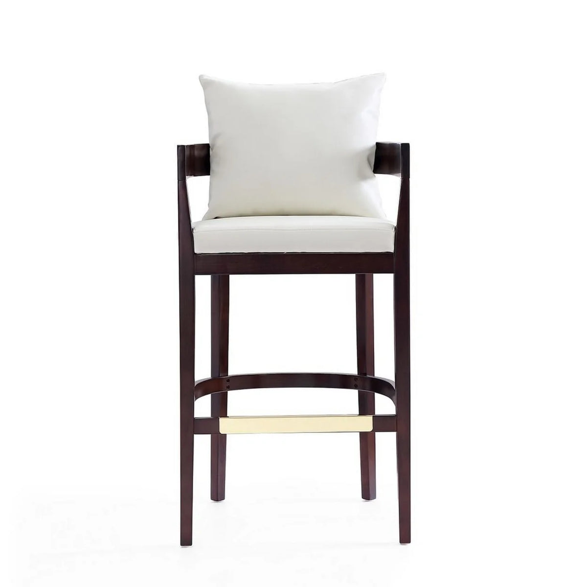 Ivory and Dark Walnut Beech Wood Barstool Z1863