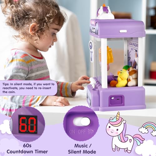 Pink Claw Machine with Sound & 20 Mini Toys I696