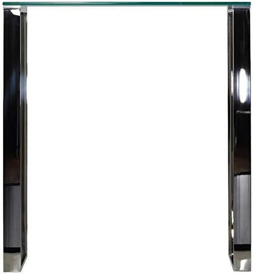 Small Glass and Stainless Steel Console Table B7264