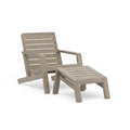 Gray Wood Outdoor Lounge Chair with Ottoman Y4516