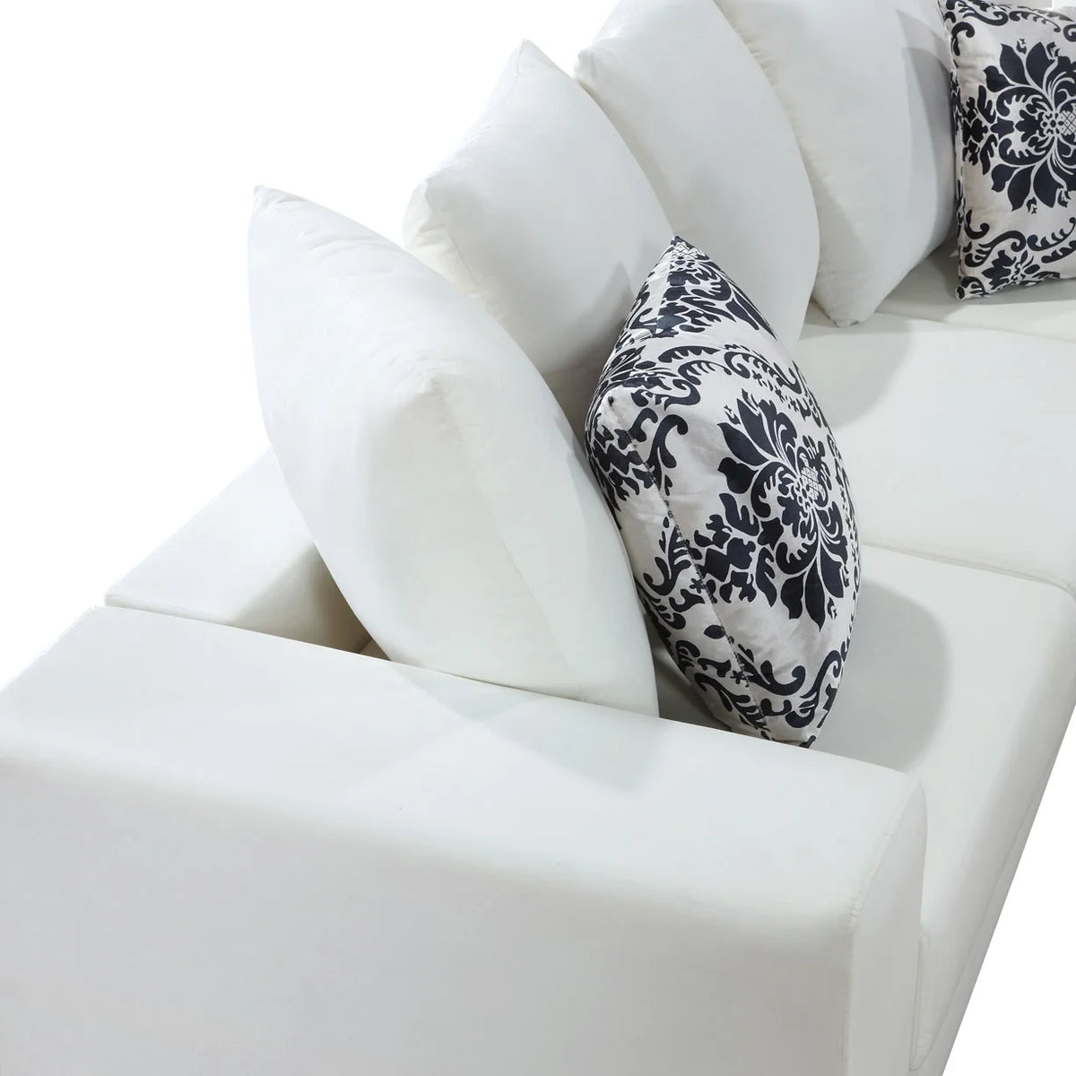 U Shape Velvet Sectional Sofa with Pillows and Chaise Lounge Y186