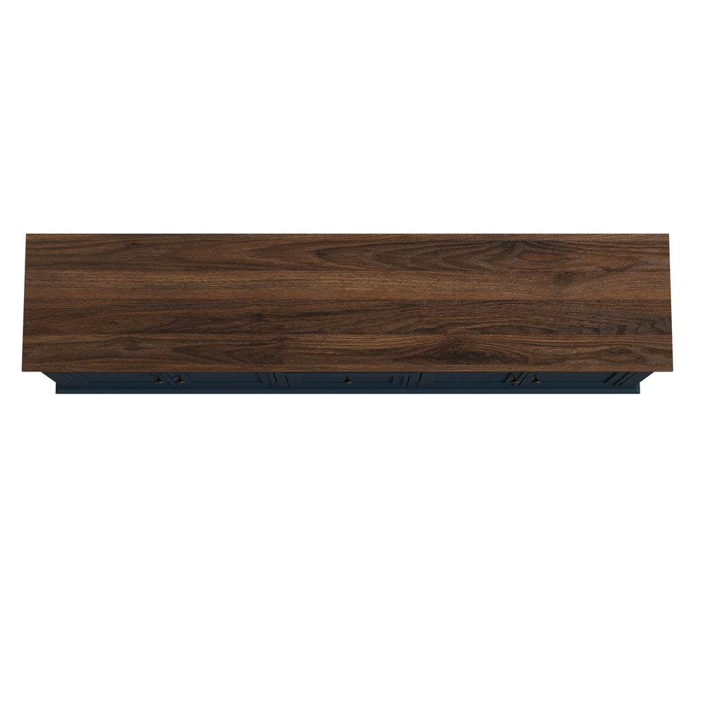 Navy Blue 72-Inch TV Stand with Adjustable Shelves L158
