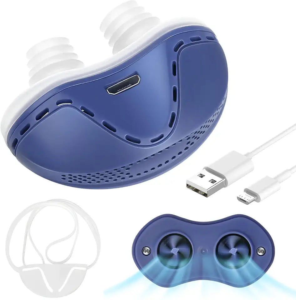 Anti Snore Device Electric Stop Snoring Solution Mini Portable Adjustable Nasal Dilators Blue L38868