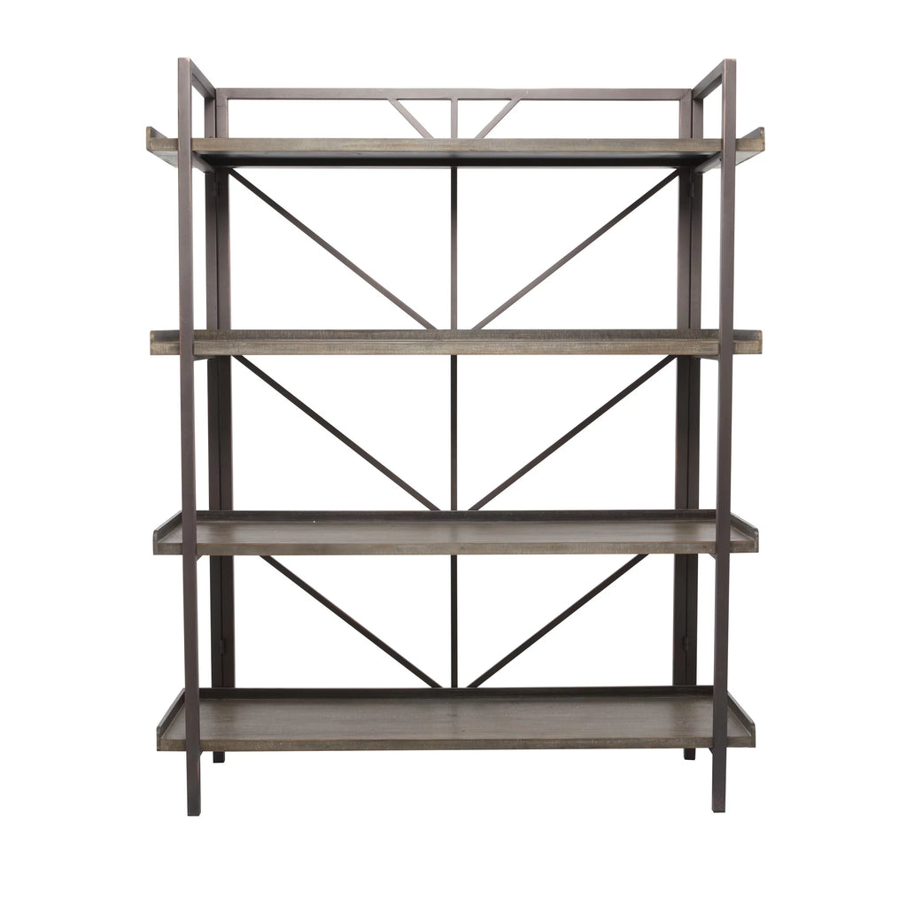 48" x 59" Brown Metal 4-Tier Shelving Unit I9193