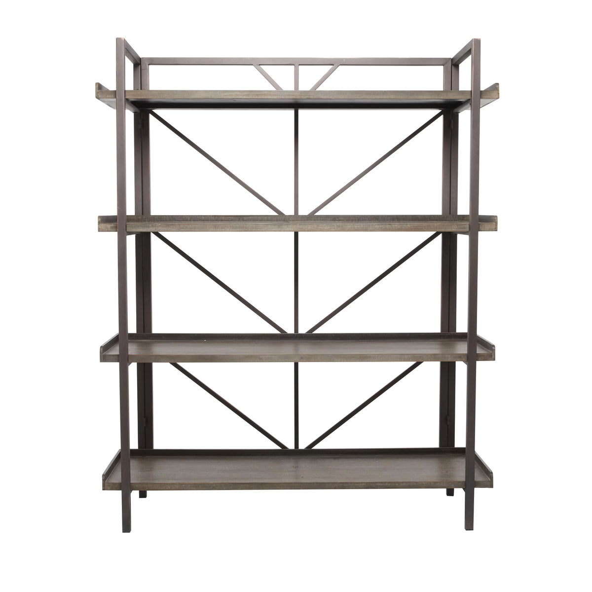 48" x 59" Brown Metal 4-Tier Shelving Unit I9193