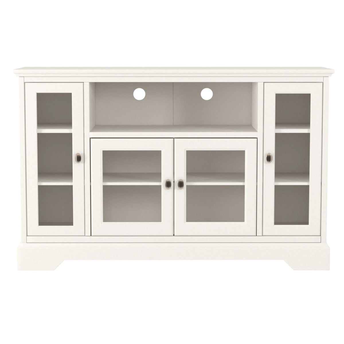 White Wood Media Storage TV Stand Console G20657