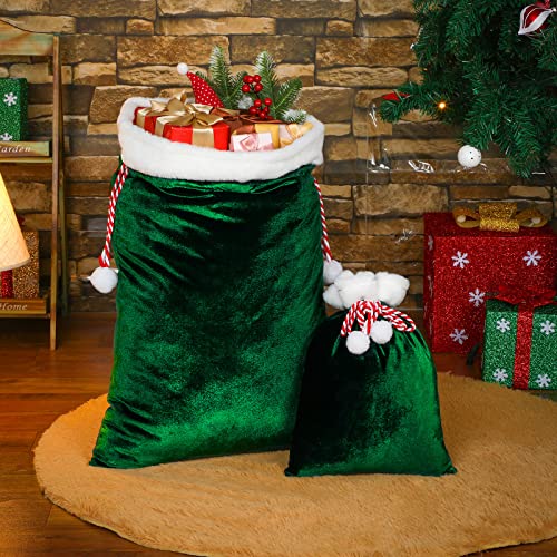 2 Pieces Velvet Drawstring Santa Bags W725