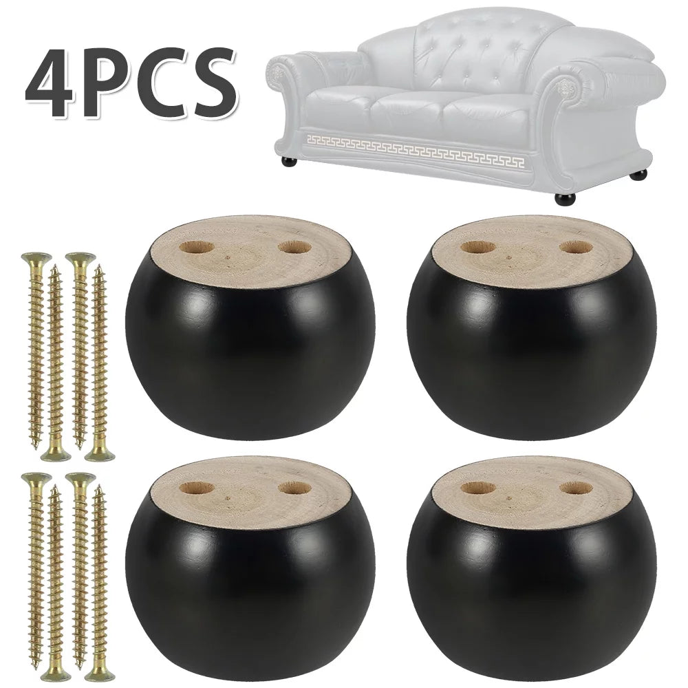4 Wooden Replacement Furniture Legs Turned Pine Q48164