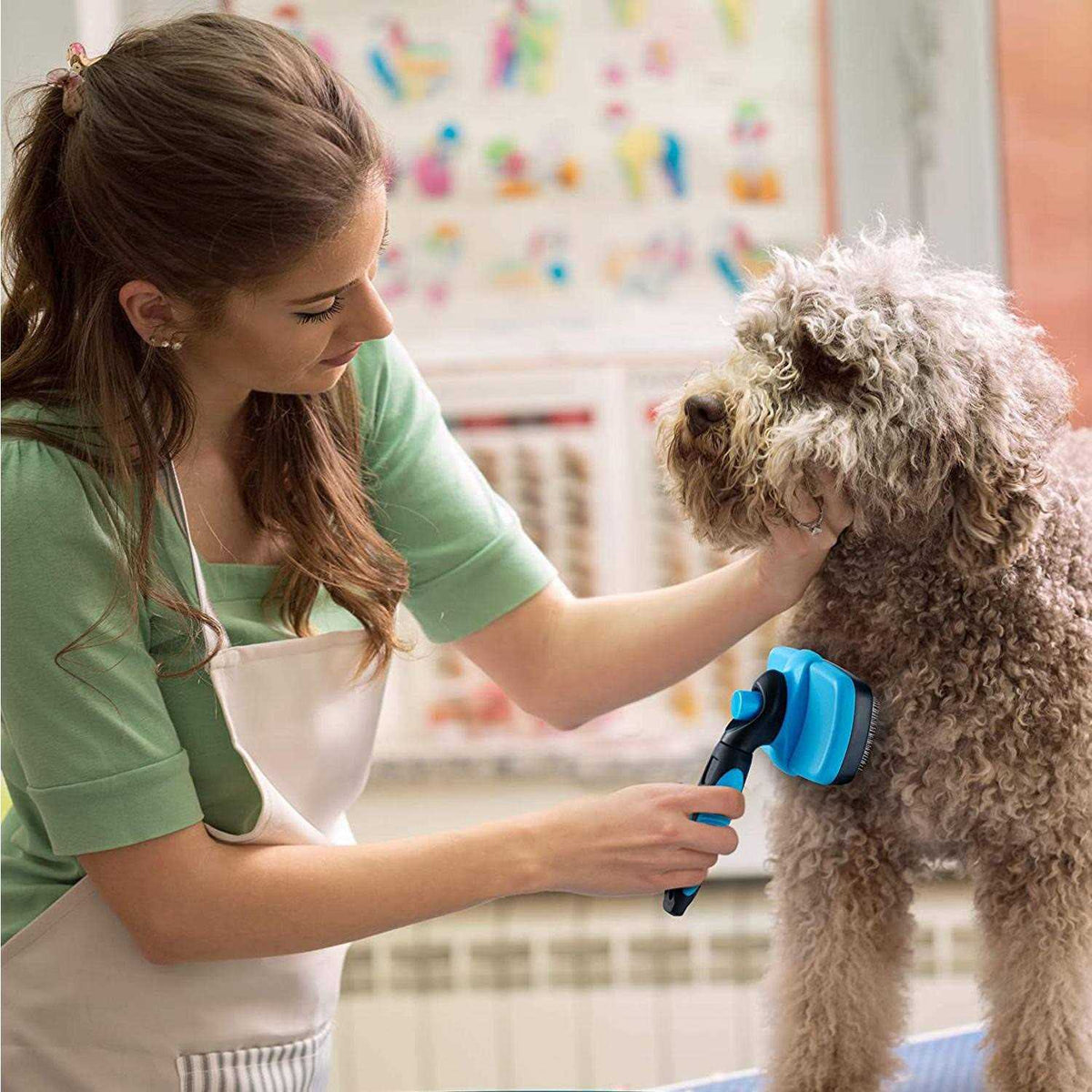 Self Cleaning Dog Slicker Brush B8032