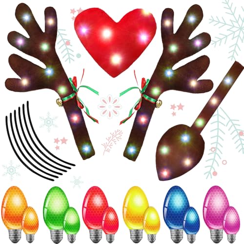 5 Pcs Car Reindeer Antlers & Nose Christmas Decor Kit Y698824
