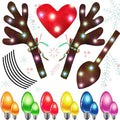 5 Pcs Car Reindeer Antlers & Nose Christmas Decor Kit Y698824