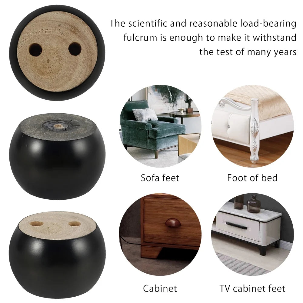 4 Wooden Replacement Furniture Legs Turned Pine Q48164