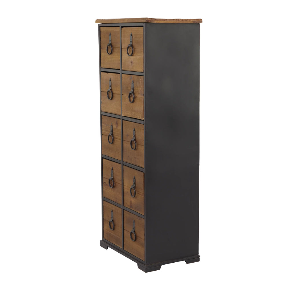 Rustic Wood Chest with Black Handles Y163381