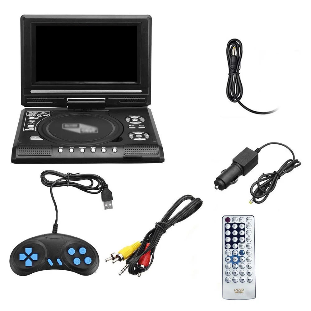 7.8 Inch 16:9 Widescreen 270° Rotatable LCD Screen Portable DVD Player A40038