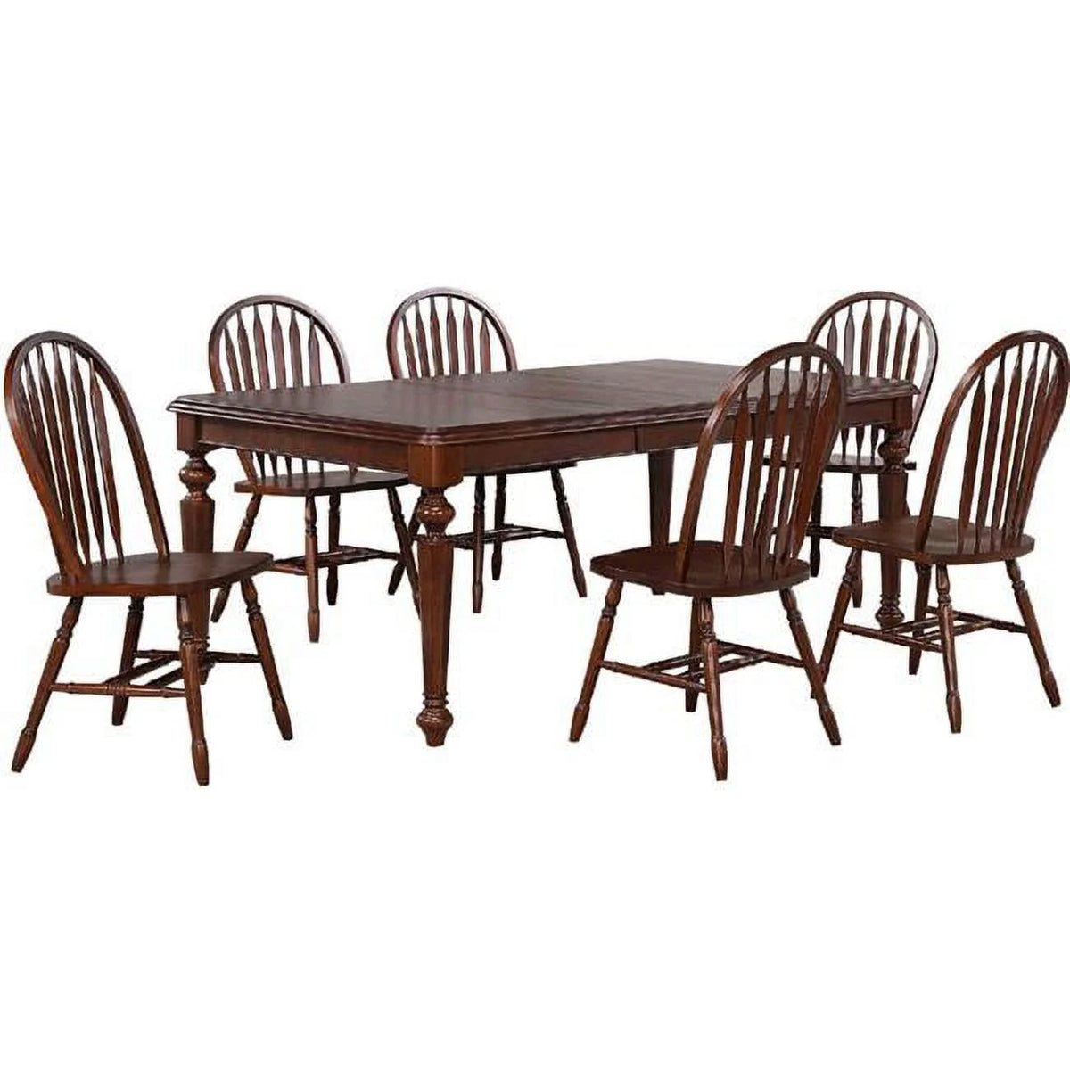Chestnut Brown 7 Piece Extendable Dining Set with Butterfly Leaf Table N461640
