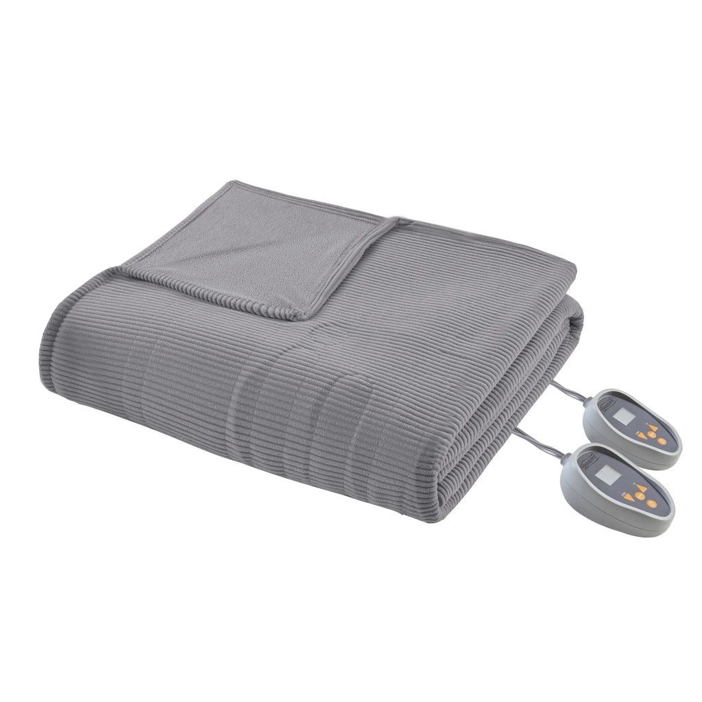 Queen Grey Microfleece Electric Heated Blanket I617