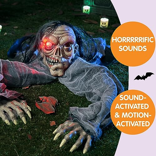 Hanging Zombie Prop with Lighted Eyes Q398