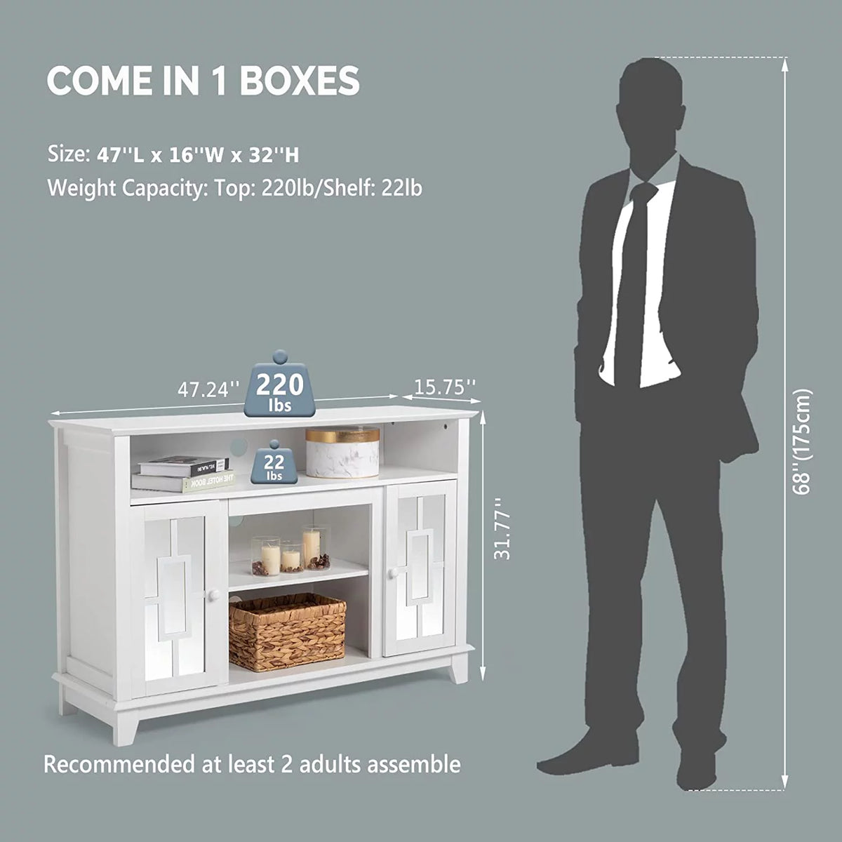White TV Stand Entertainment Center R880