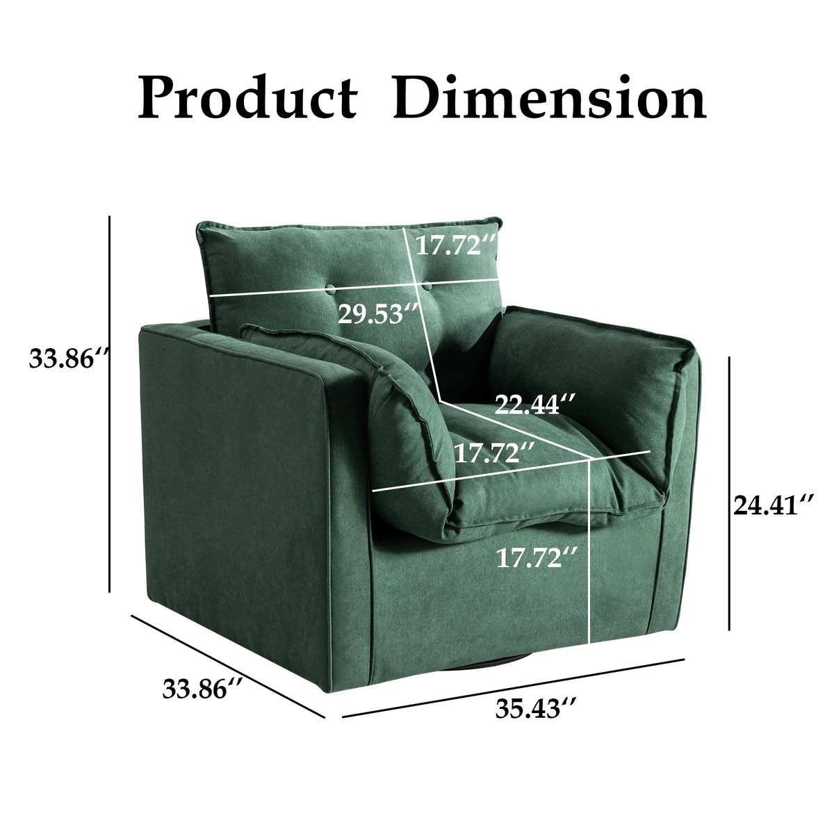 Green Upholstered Swivel Accent Chair R6436