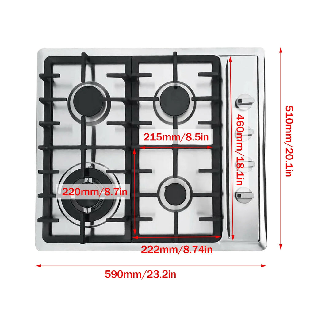 23" 4 Burners Stainless Steel Cooktop R50884