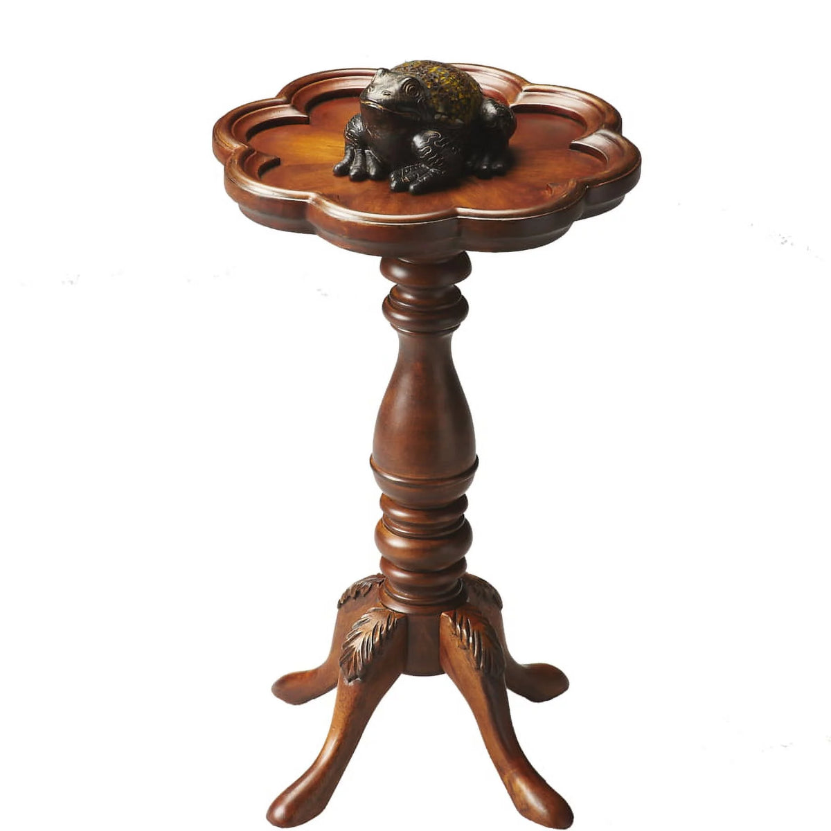 Olive Ash Scalloped Edge Accent Table R784