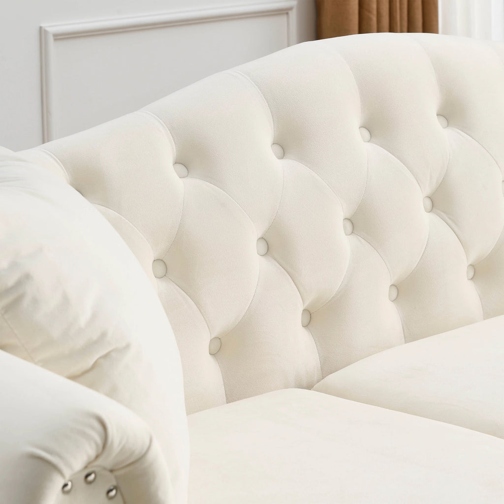 Velvet 3 Seater Button Tufted Sofa T510