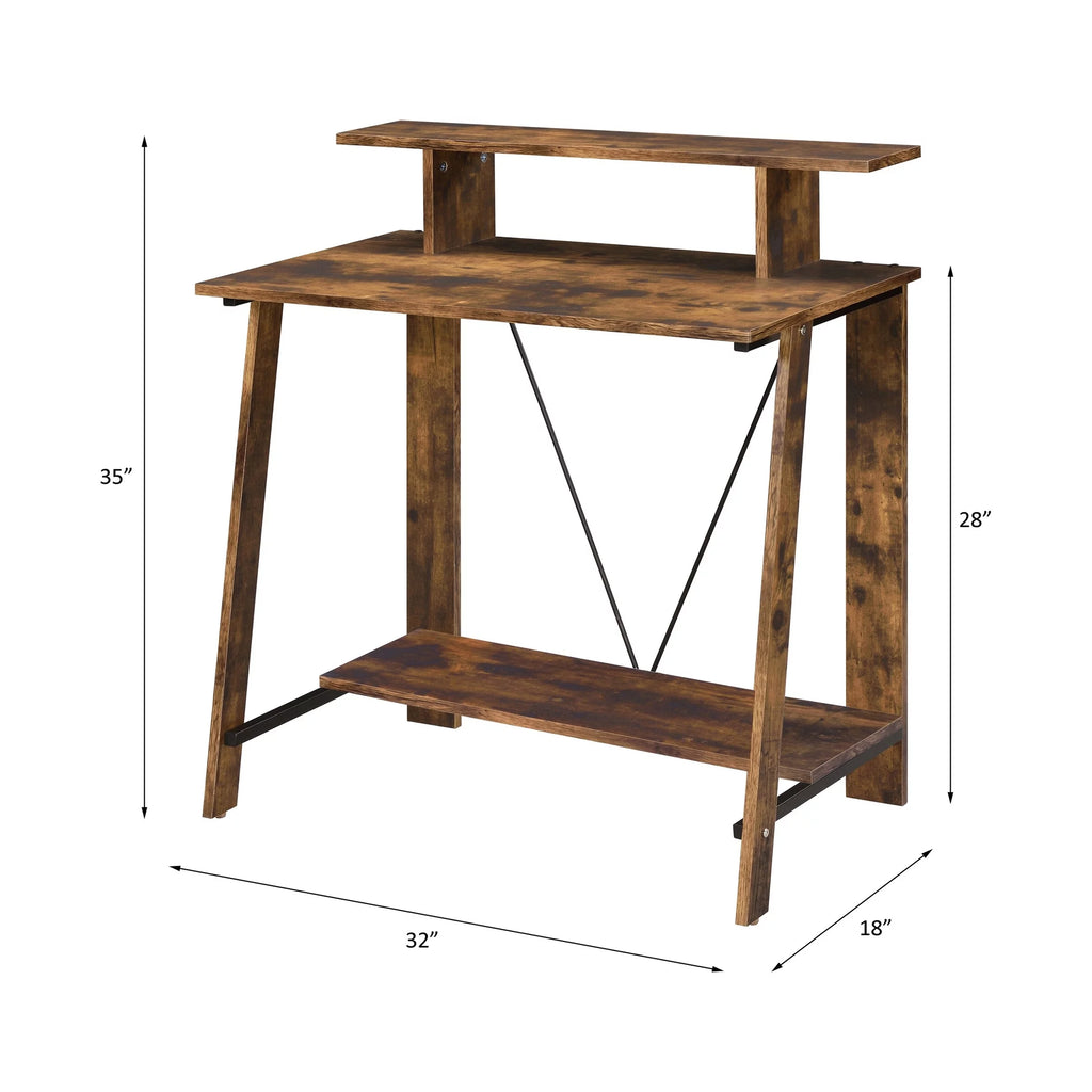 Weathered Oak and Black Writing Desk C755444