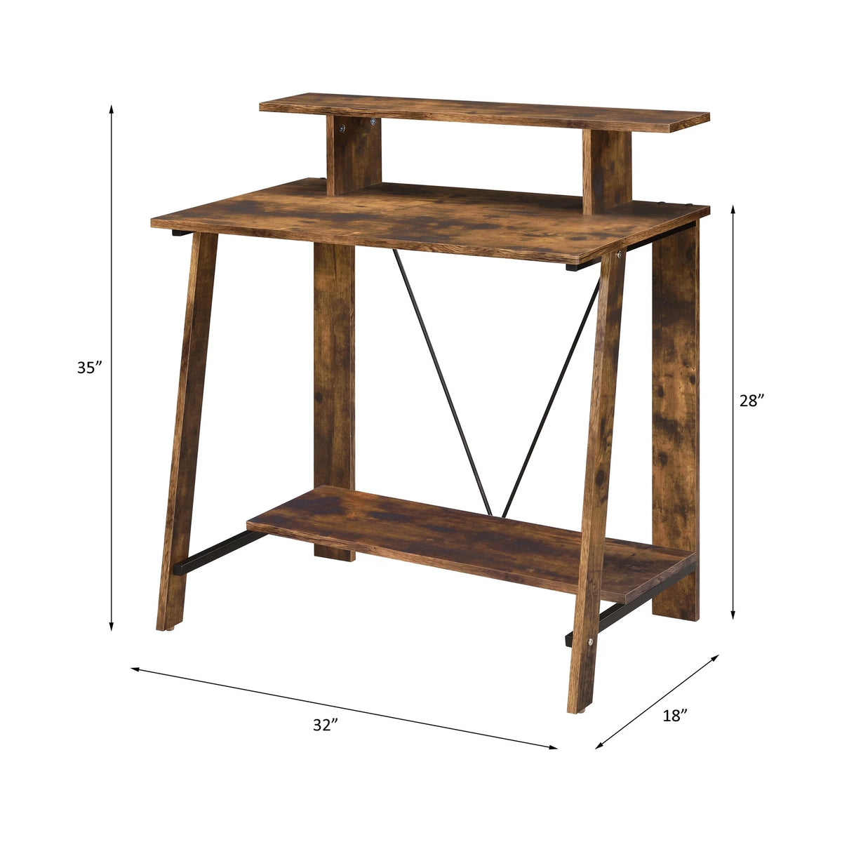 Weathered Oak and Black Writing Desk C755444