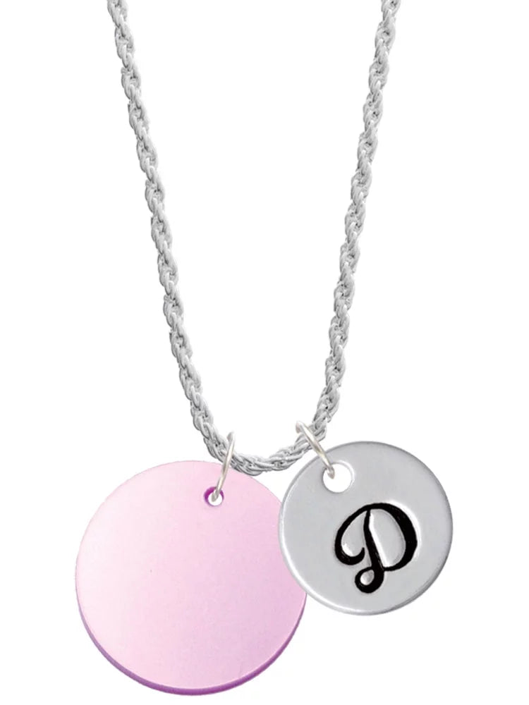 Light Purple Imitation Pearl Initial Charm Necklace A4670