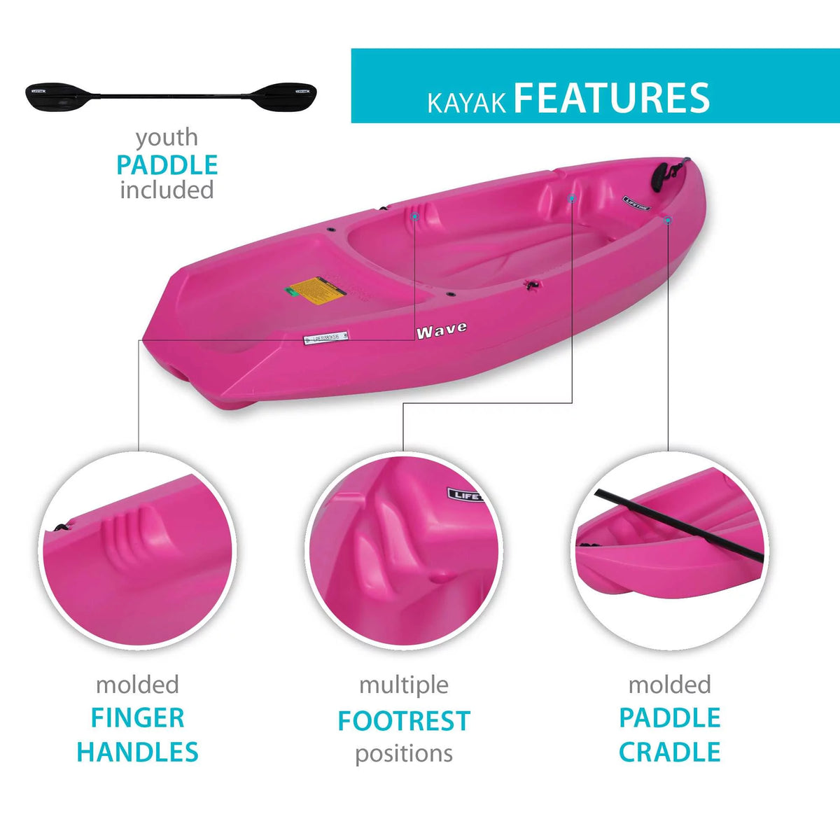 6 ft Youth Kayak Pink M232378