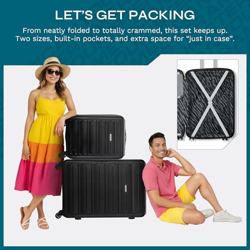 Black 3 Piece Hardshell Spinner Luggage Set N930