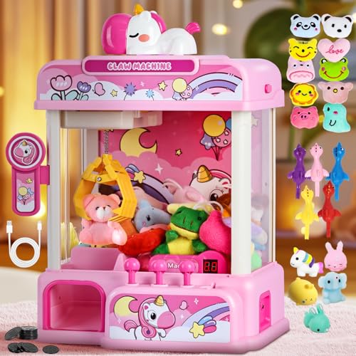 Pink Claw Machine with Sound & 20 Mini Toys I696