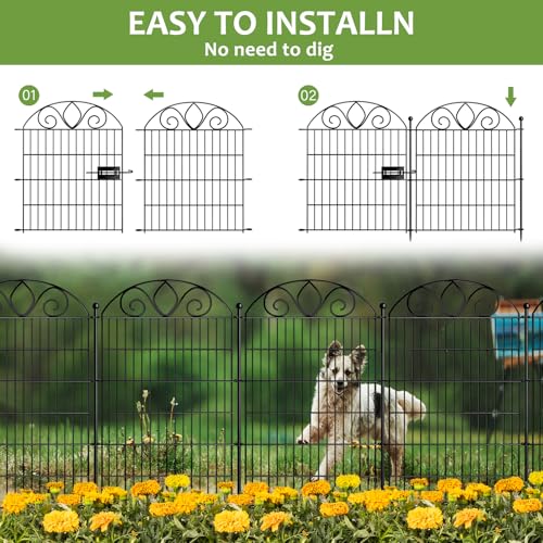 48" H x 21' L Rustproof Metal Garden Fence Panel B639