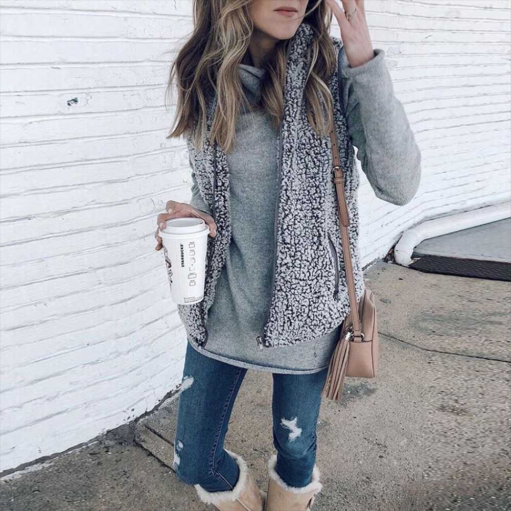 Faux Fur Sherpa Fleece Vest T665