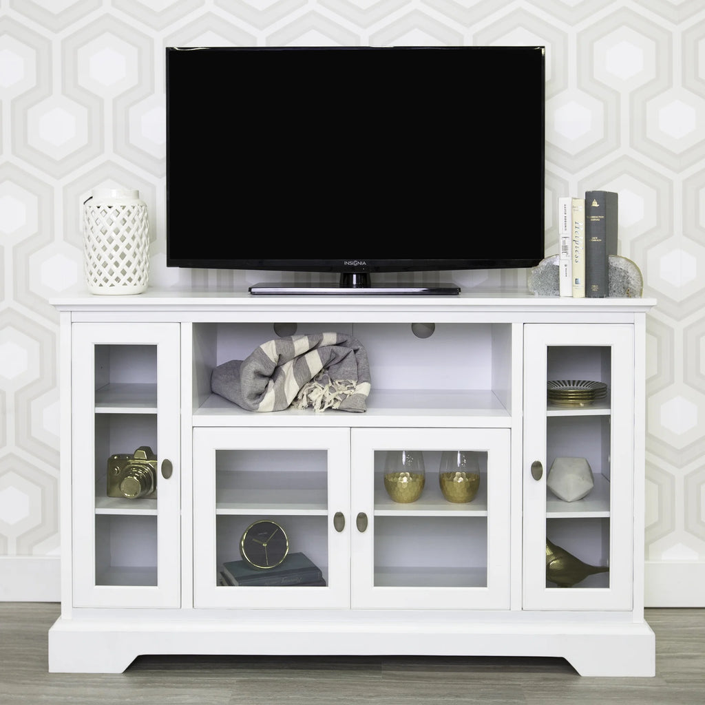 White Wood Media Storage TV Stand Console G20657