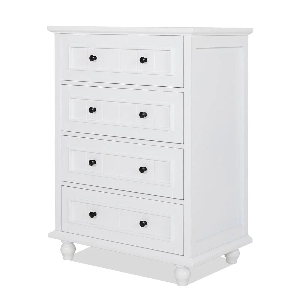 4 Drawers White Dresser F9964