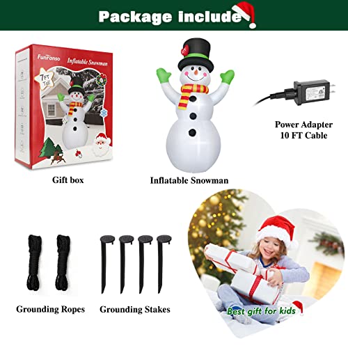 7FT Christmas Inflatable Snowman with LED Light O23615