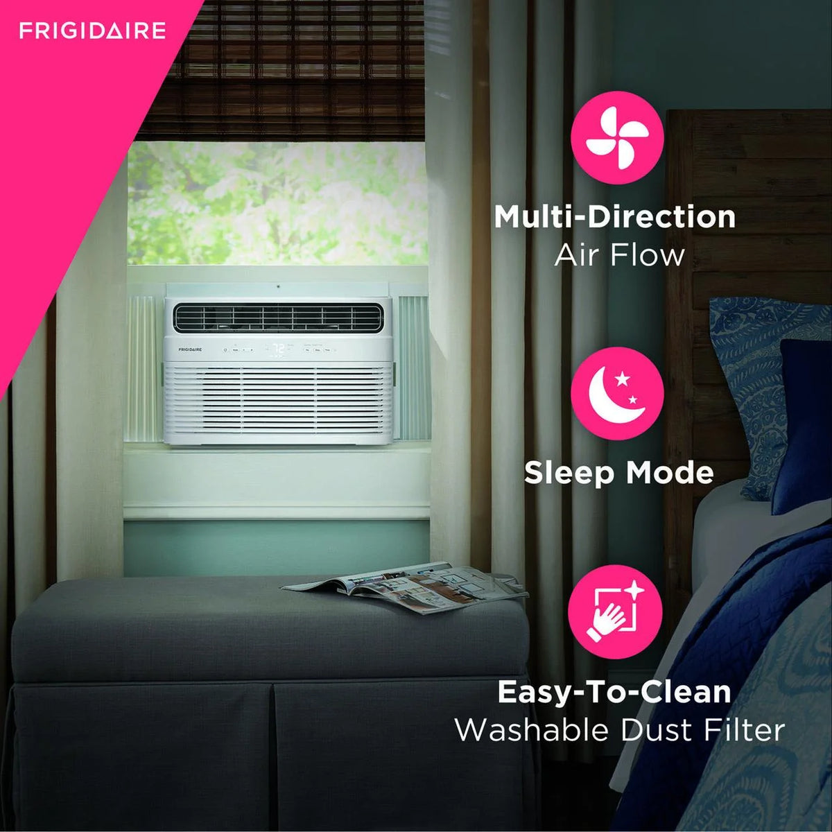 12,000 BTU Smart Window Air Conditioner with Wi-Fi and Remote in White P4006