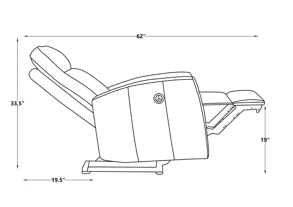 Black Power Recliner with USB Charger T339541