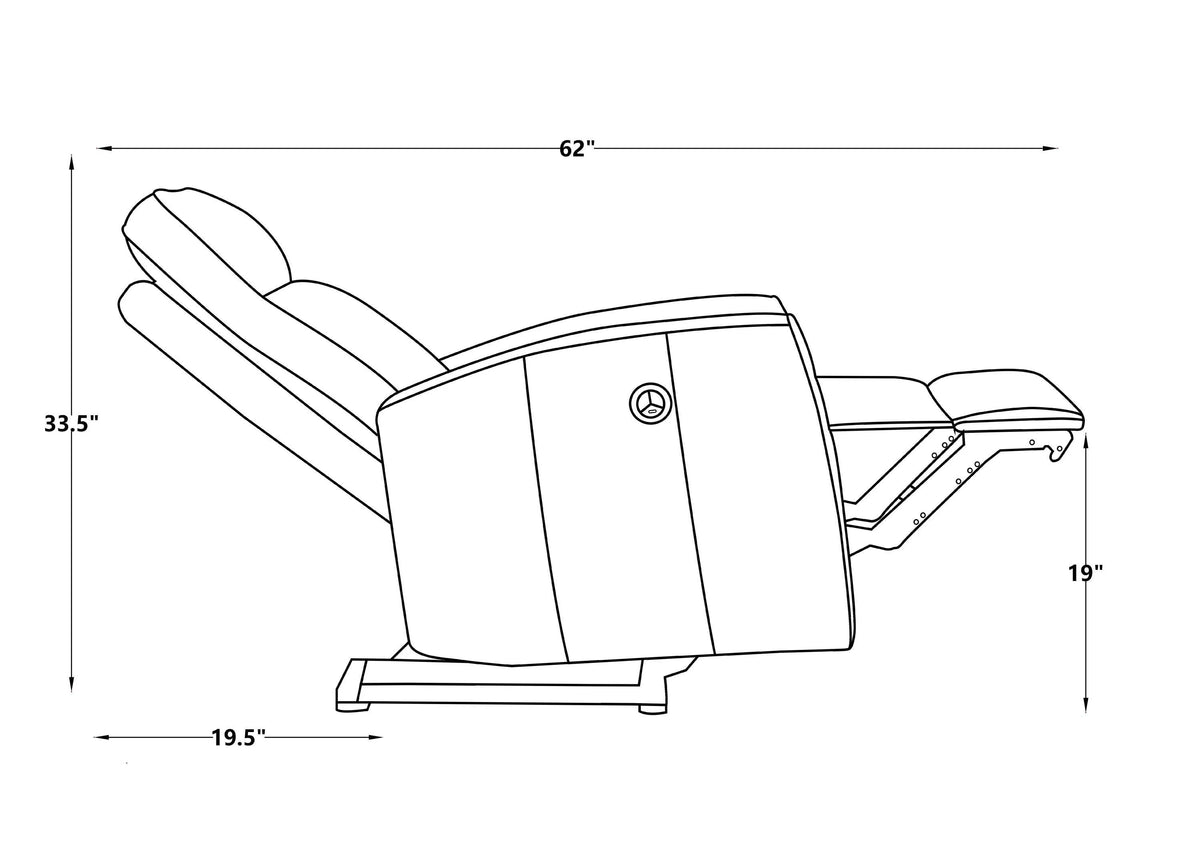 Black Power Recliner with USB Charger T339541