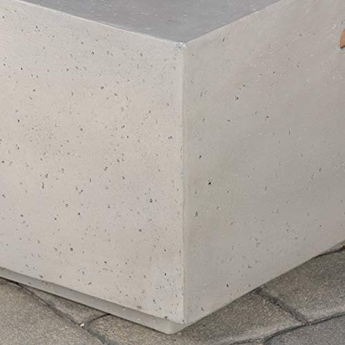 Light Gray Outdoor Rectangular Fire Table with Tank Holder A3242