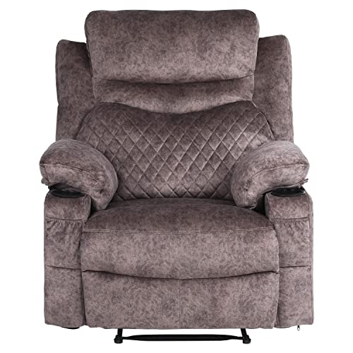 Oversized Grey Fabric Recliner with Massage and Heat X631373