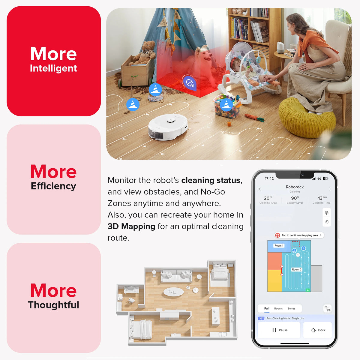 Robot Vacuum and Mop White Z1404