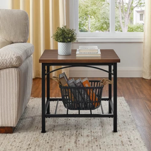 Coffee Table Set of 3 with Storage Shelf L195