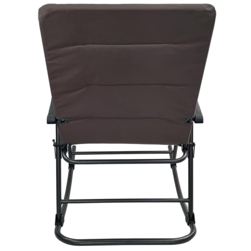 Black XL Oversize Padded Folding Rocking Camping Chair K76718